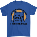 I am the View Funny Cat Mens T-Shirt 100% Cotton Royal Blue