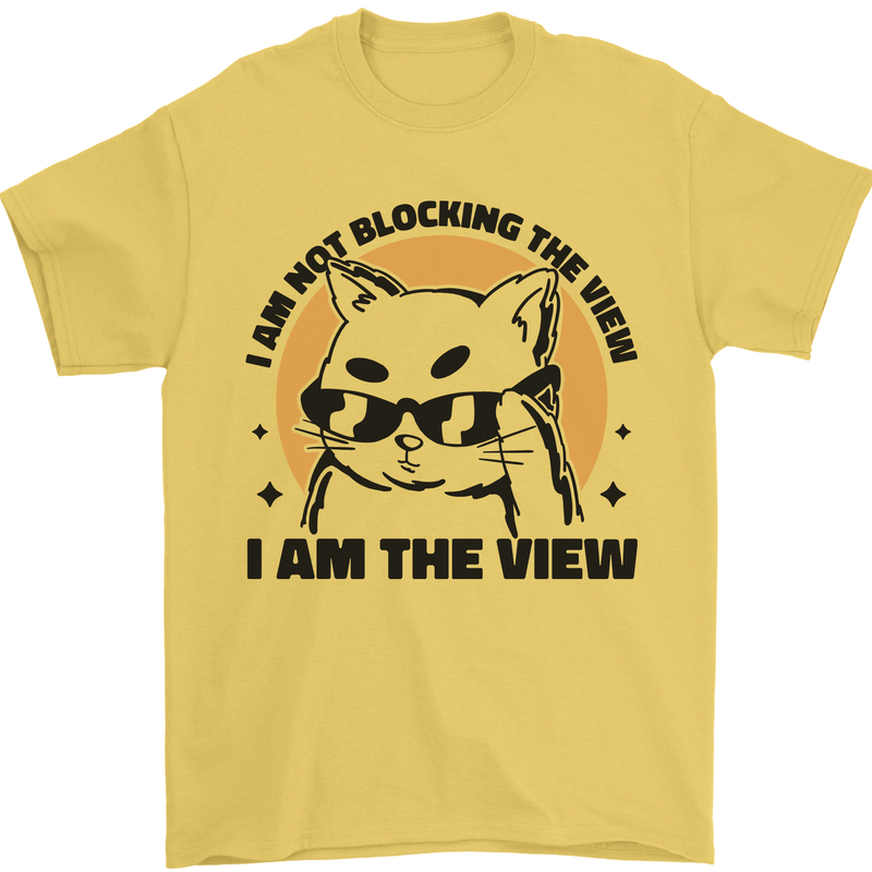 I am the View Funny Cat Mens T-Shirt 100% Cotton Yellow