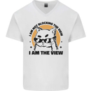 I am the View Funny Cat Mens V-Neck Cotton T-Shirt White