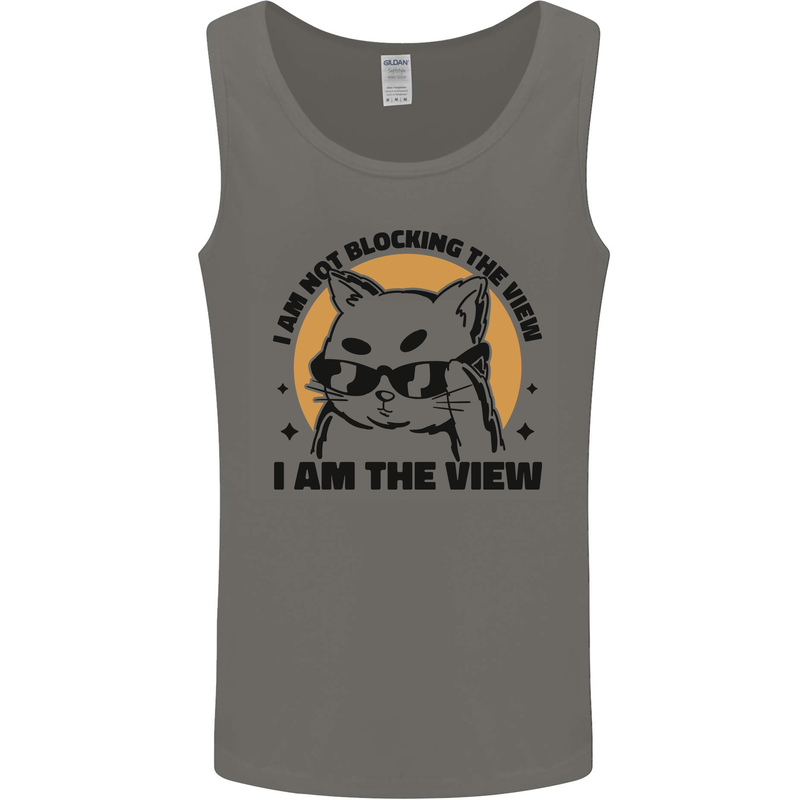 I am the View Funny Cat Mens Vest Tank Top Charcoal