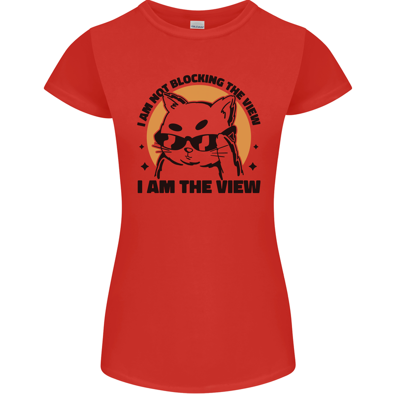 I am the View Funny Cat Womens Petite Cut T-Shirt Red