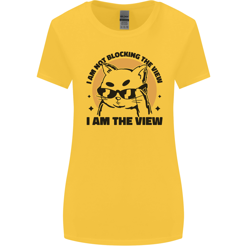 I am the View Funny Cat Womens Wider Cut T-Shirt Yellow