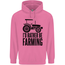 I'd Rather Be Farming Farmer Tractor Childrens Kids Hoodie Azalea