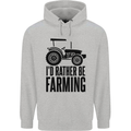 I'd Rather Be Farming Farmer Tractor Childrens Kids Hoodie Sports Grey