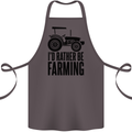 I'd Rather Be Farming Farmer Tractor Cotton Apron 100% Organic Dark Grey