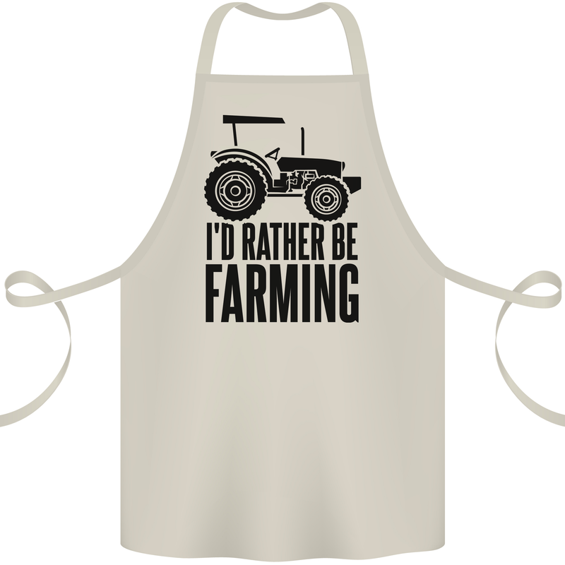 I'd Rather Be Farming Farmer Tractor Cotton Apron 100% Organic Natural
