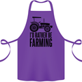 I'd Rather Be Farming Farmer Tractor Cotton Apron 100% Organic Purple