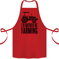 I'd Rather Be Farming Farmer Tractor Cotton Apron 100% Organic Red