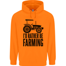 I'd Rather Be Farming Farmer Tractor Mens 80% Cotton Hoodie Orange