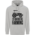 I'd Rather Be Farming Farmer Tractor Mens 80% Cotton Hoodie Sports Grey