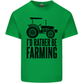 I'd Rather Be Farming Farmer Tractor Mens Cotton T-Shirt Tee Top Irish Green