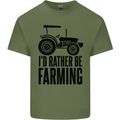 I'd Rather Be Farming Farmer Tractor Mens Cotton T-Shirt Tee Top Military Green