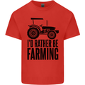 I'd Rather Be Farming Farmer Tractor Mens Cotton T-Shirt Tee Top Red