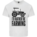 I'd Rather Be Farming Farmer Tractor Mens Cotton T-Shirt Tee Top White