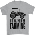 I'd Rather Be Farming Farmer Tractor Mens T-Shirt 100% Cotton Sports Grey