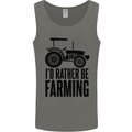I'd Rather Be Farming Farmer Tractor Mens Vest Tank Top Charcoal