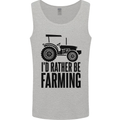 I'd Rather Be Farming Farmer Tractor Mens Vest Tank Top Sports Grey