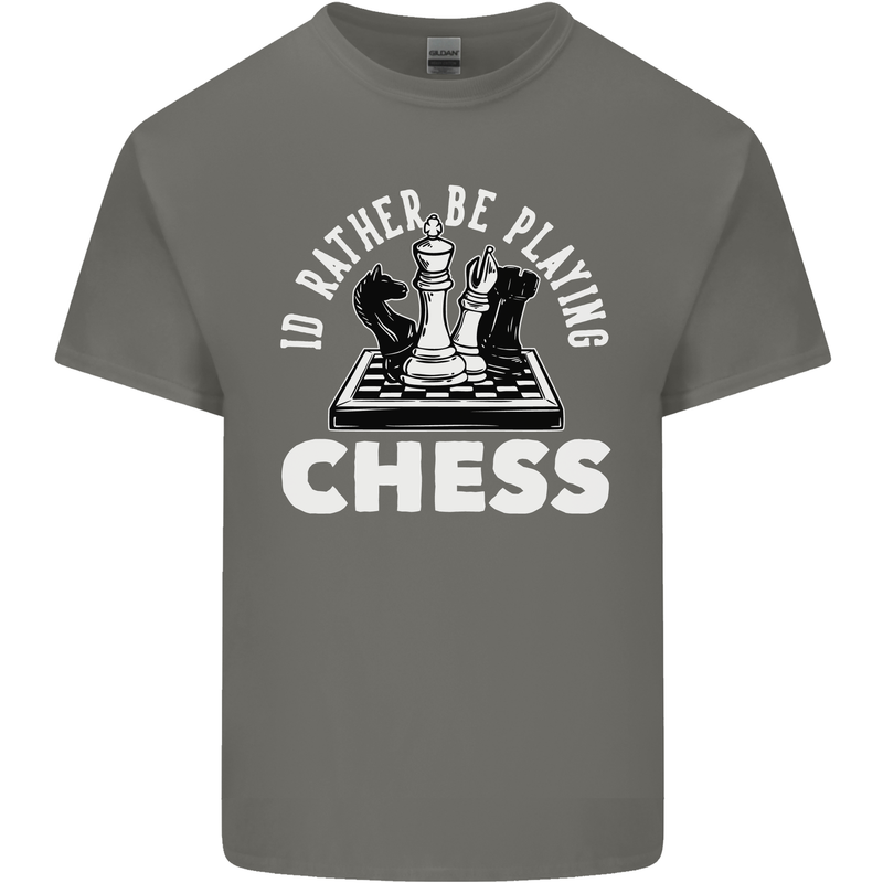 I'd Rather Be Playing Chess Kids T-Shirt Childrens Charcoal