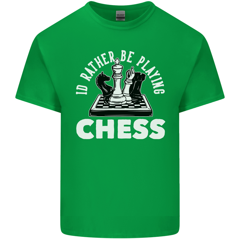 I'd Rather Be Playing Chess Kids T-Shirt Childrens Irish Green