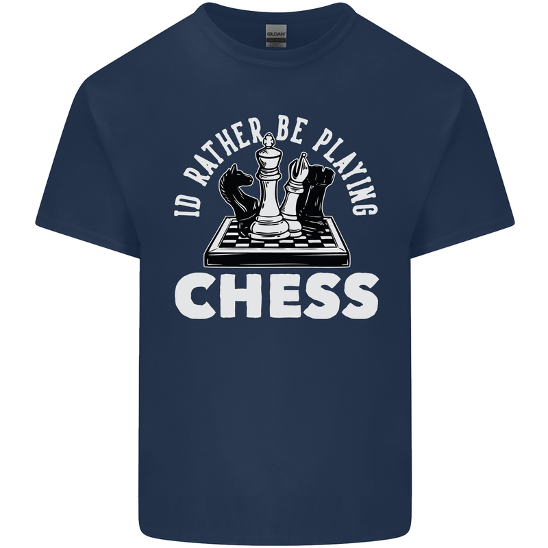 I'd Rather Be Playing Chess Kids T-Shirt Childrens Navy Blue