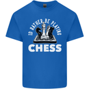 I'd Rather Be Playing Chess Kids T-Shirt Childrens Royal Blue