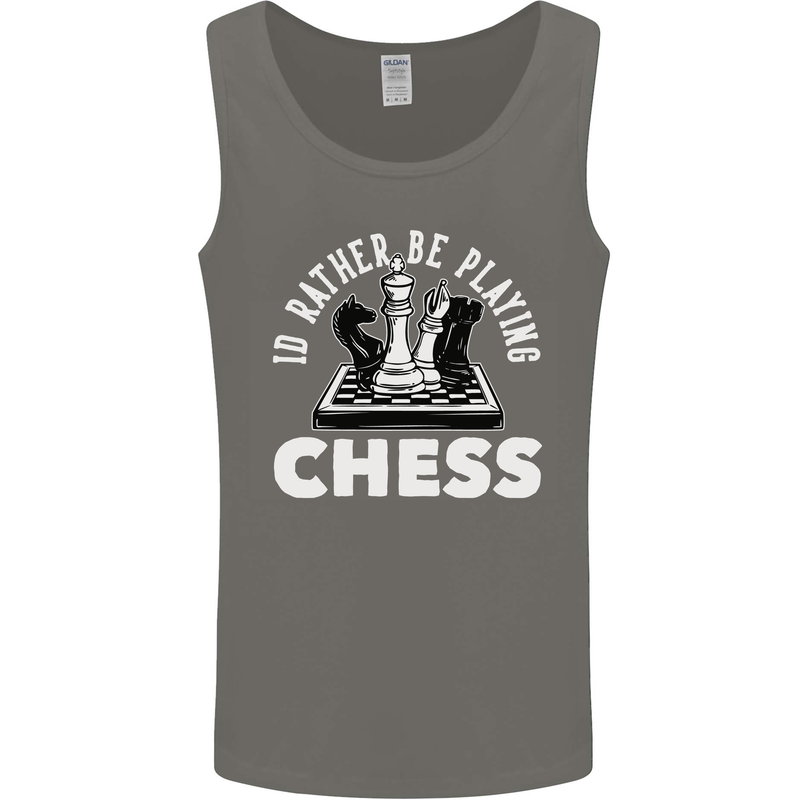I'd Rather Be Playing Chess Mens Vest Tank Top Charcoal