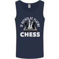 I'd Rather Be Playing Chess Mens Vest Tank Top Navy Blue