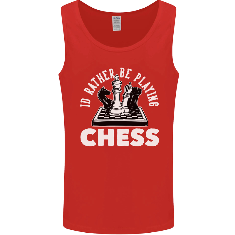 I'd Rather Be Playing Chess Mens Vest Tank Top Red