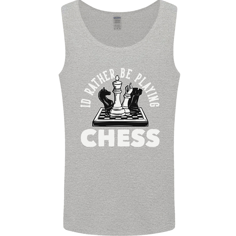 I'd Rather Be Playing Chess Mens Vest Tank Top Sports Grey