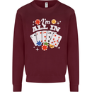 I'm All In Poker Mens Sweatshirt Jumper Maroon