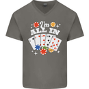 I'm All In Poker Mens V-Neck Cotton T-Shirt Charcoal