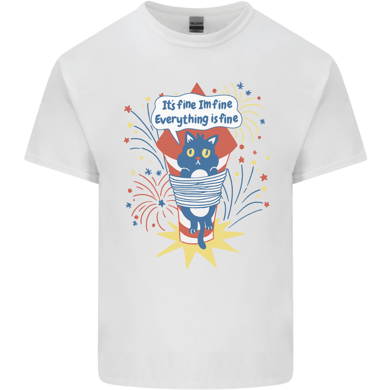 I'm Fine Funny at Fireworks Bonfire Day July 4th Kids T-Shirt Childrens White