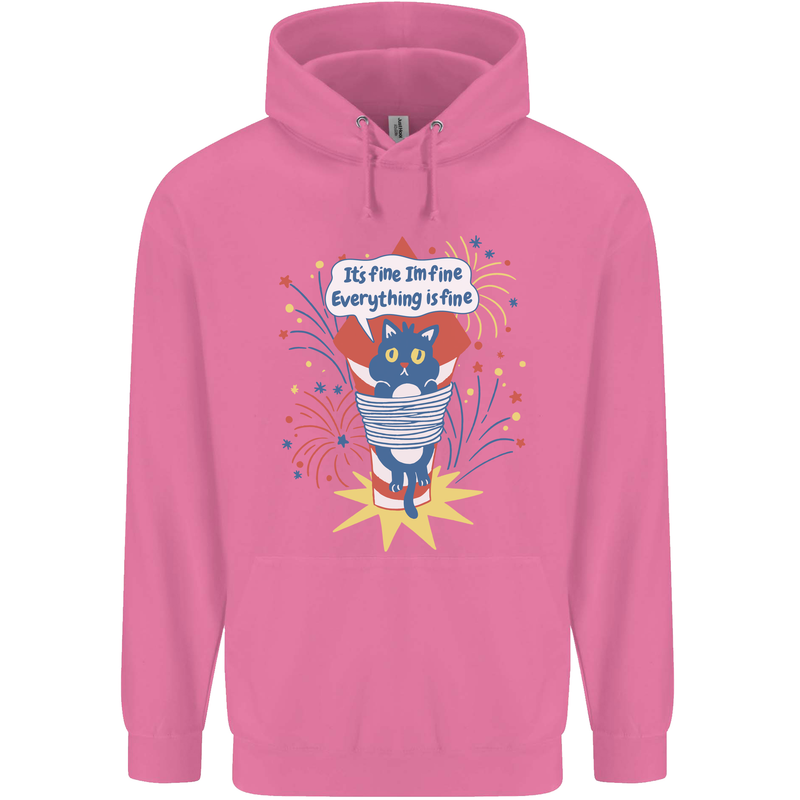I'm Fine Funny at Fireworks Bonfire Day July 4th Mens 80% Cotton Hoodie Azelea
