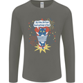 I'm Fine Funny at Fireworks Bonfire Day July 4th Mens Long Sleeve T-Shirt Charcoal