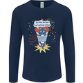 I'm Fine Funny at Fireworks Bonfire Day July 4th Mens Long Sleeve T-Shirt Navy Blue