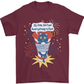 I'm Fine Funny at Fireworks Bonfire Day July 4th Mens T-Shirt 100% Cotton Maroon