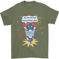 I'm Fine Funny at Fireworks Bonfire Day July 4th Mens T-Shirt 100% Cotton Military Green