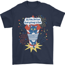 I'm Fine Funny at Fireworks Bonfire Day July 4th Mens T-Shirt 100% Cotton Navy Blue