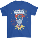 I'm Fine Funny at Fireworks Bonfire Day July 4th Mens T-Shirt 100% Cotton Royal Blue
