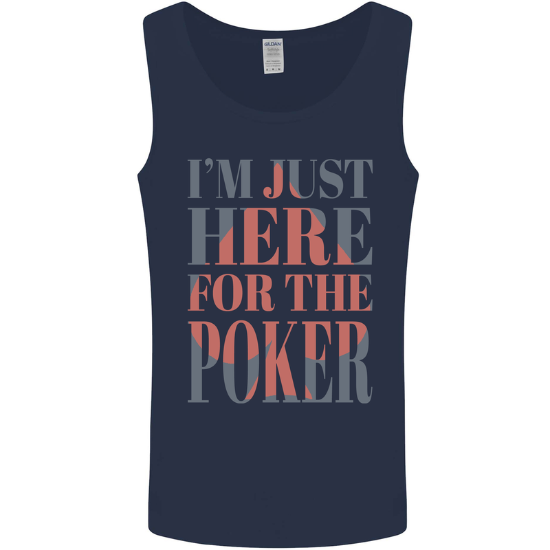 I'm Just Here For the Poker Mens Vest Tank Top Navy Blue