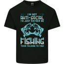 I'm Not Anti Social Funny Fishing Fisherman Kids T-Shirt Childrens Black