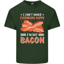 I'm Not Bacon Funny Food Mens Cotton T-Shirt Tee Top Forest Green