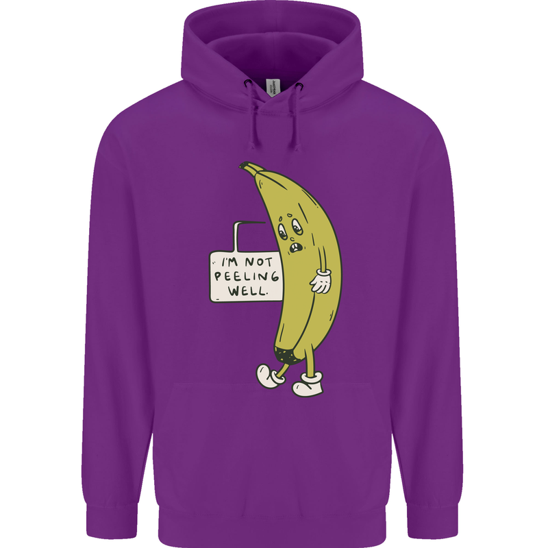 I'm Not Peeling Well Funny Ill Banana Childrens Kids Hoodie Purple