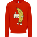 I'm Not Peeling Well Funny Ill Banana Kids Sweatshirt Jumper Bright Red