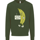 I'm Not Peeling Well Funny Ill Banana Kids Sweatshirt Jumper Forest Green