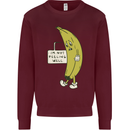 I'm Not Peeling Well Funny Ill Banana Kids Sweatshirt Jumper Maroon