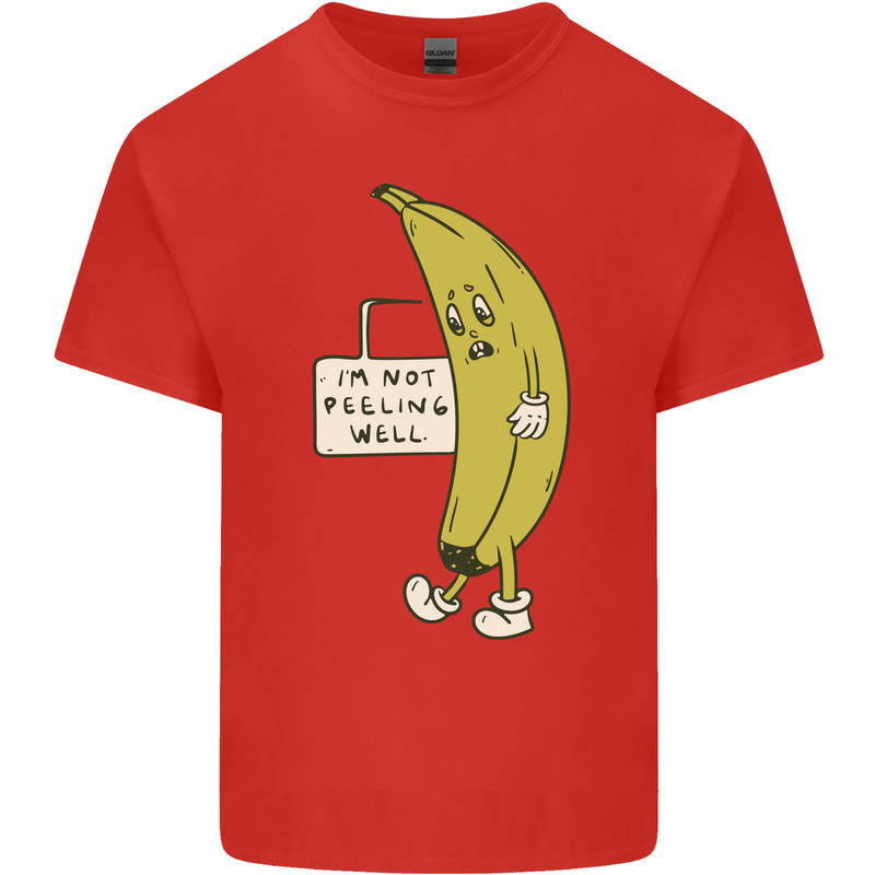 I'm Not Peeling Well Funny Ill Banana Mens Cotton T-Shirt Tee Top Red