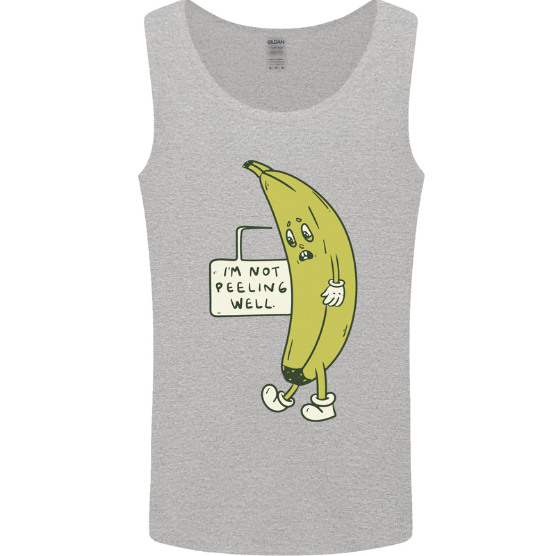 I'm Not Peeling Well Funny Ill Banana Mens Vest Tank Top Sports Grey
