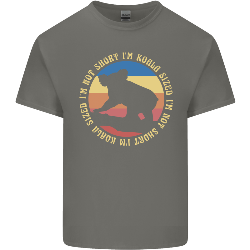 I'm Not Short I'm Koala Sized Funny Bear Mens Cotton T-Shirt Tee Top Charcoal