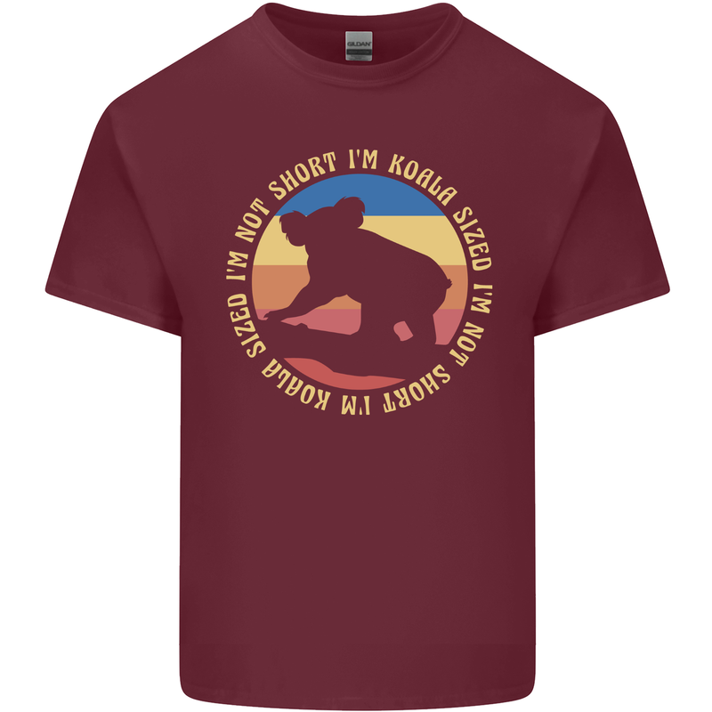 I'm Not Short I'm Koala Sized Funny Bear Mens Cotton T-Shirt Tee Top Maroon